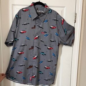 DIXXON Gray Shirt with Colorful Car Print